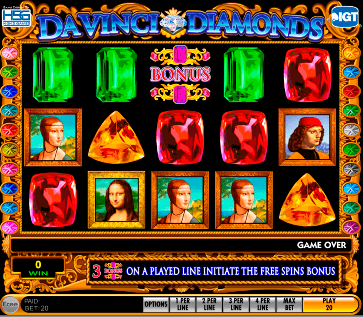 DaVinci Diamonds Slot Machine
