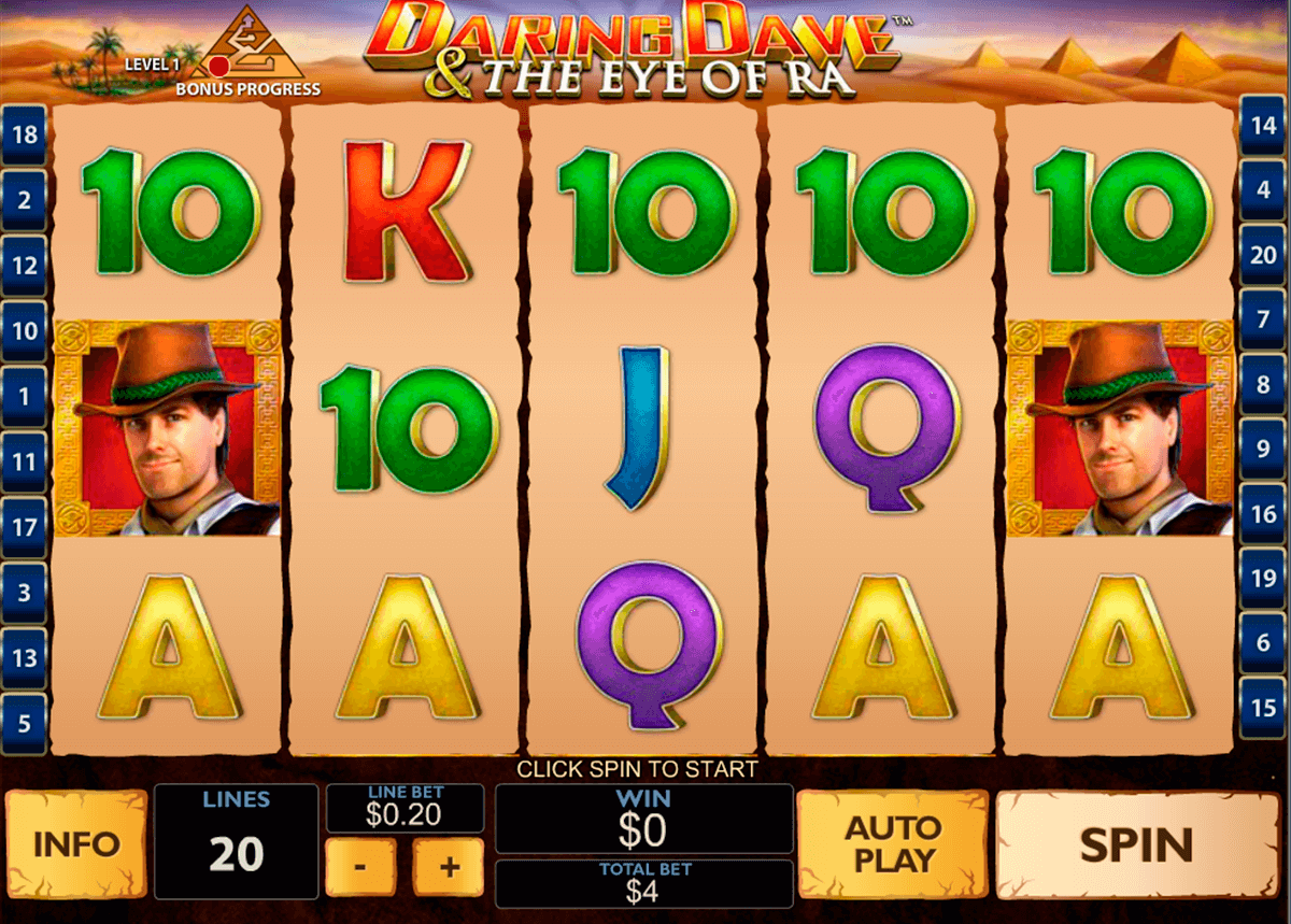 daring dave the eye of ra playtech slot machine