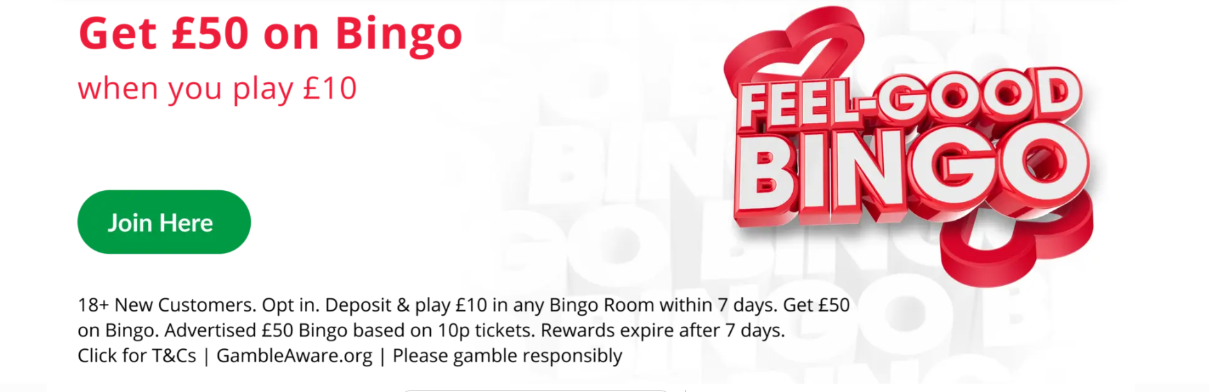 Heart Bingo Welcome Bingo