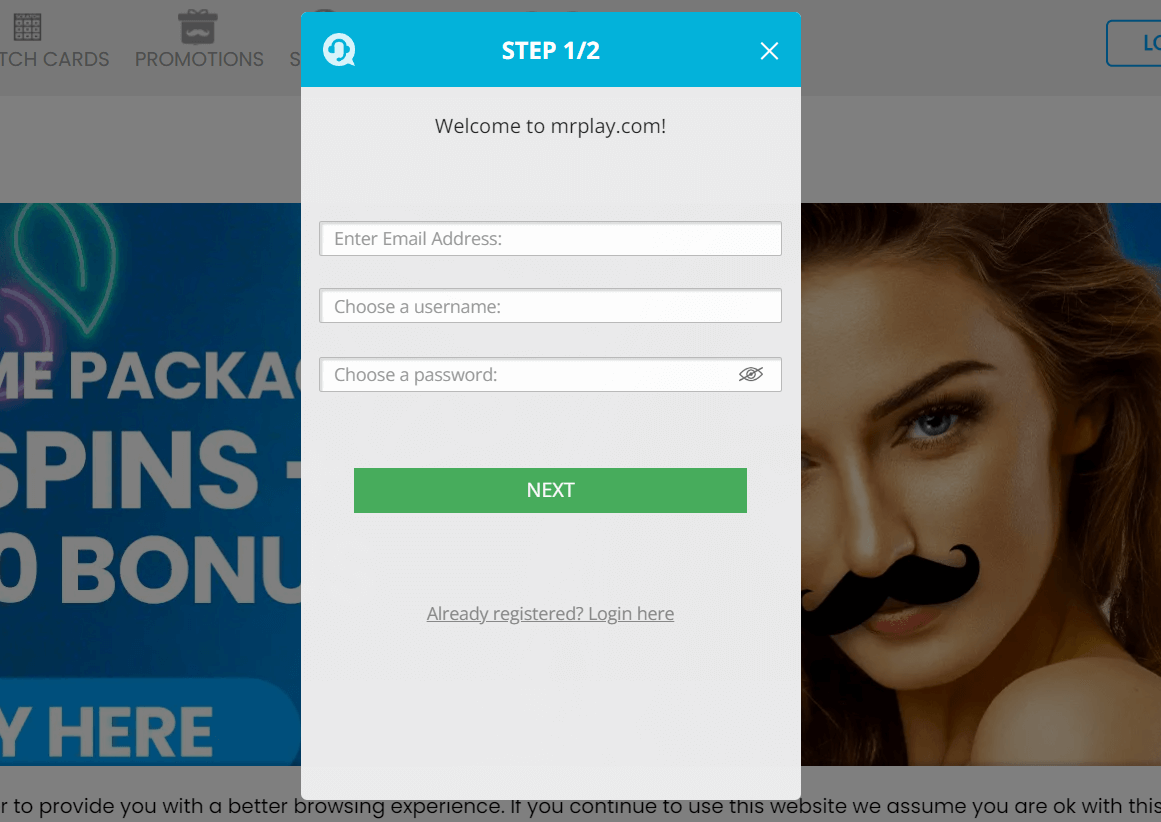 Sign up and make a deposit