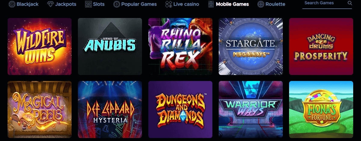 SpinWinz casino mobile games