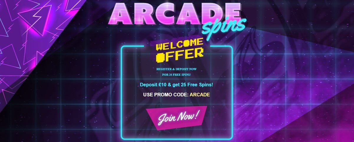 arcade spins casino welcome bonus
