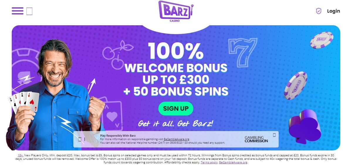 barz casino welcome bonus