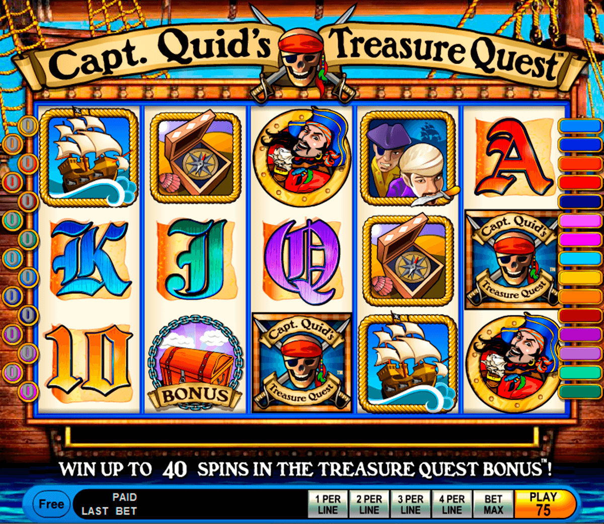 capt quids treasure quest igt slot machine