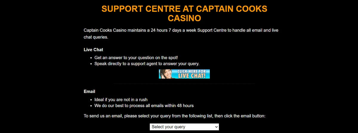 captain cooks casino login