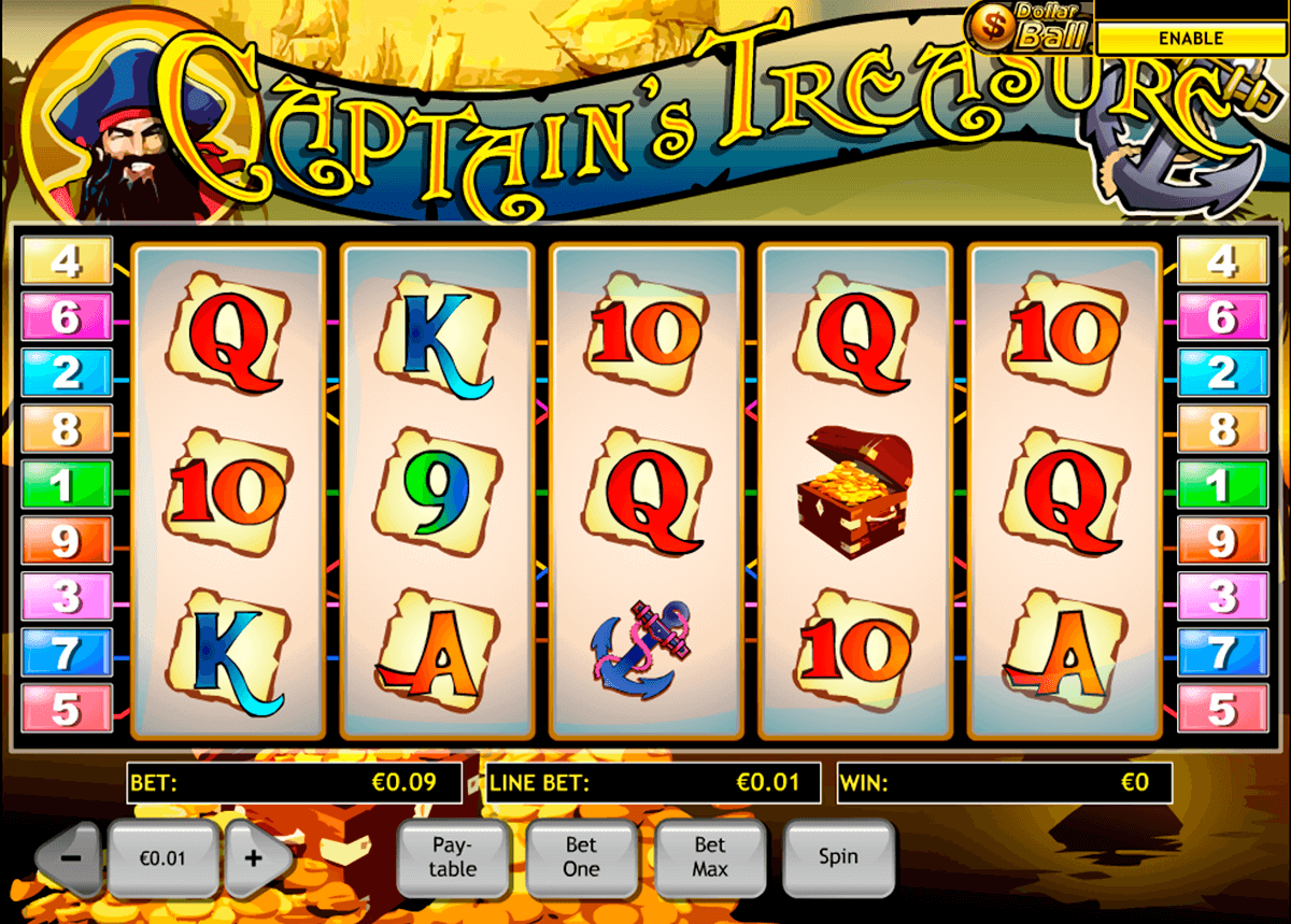 Captains treasure slot machine online playtech zdarma bonus