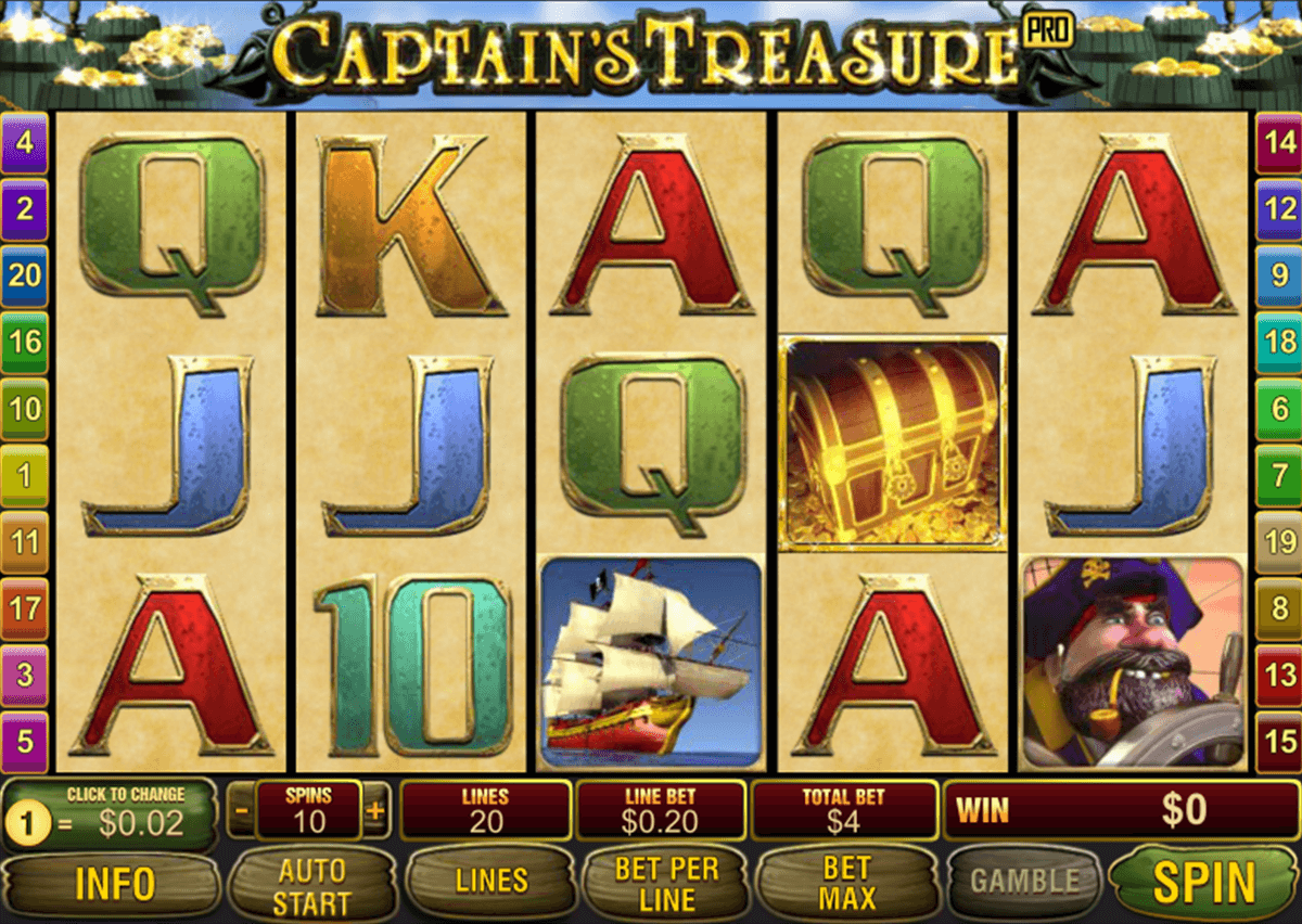 captains treasure pro playtech slot machine 