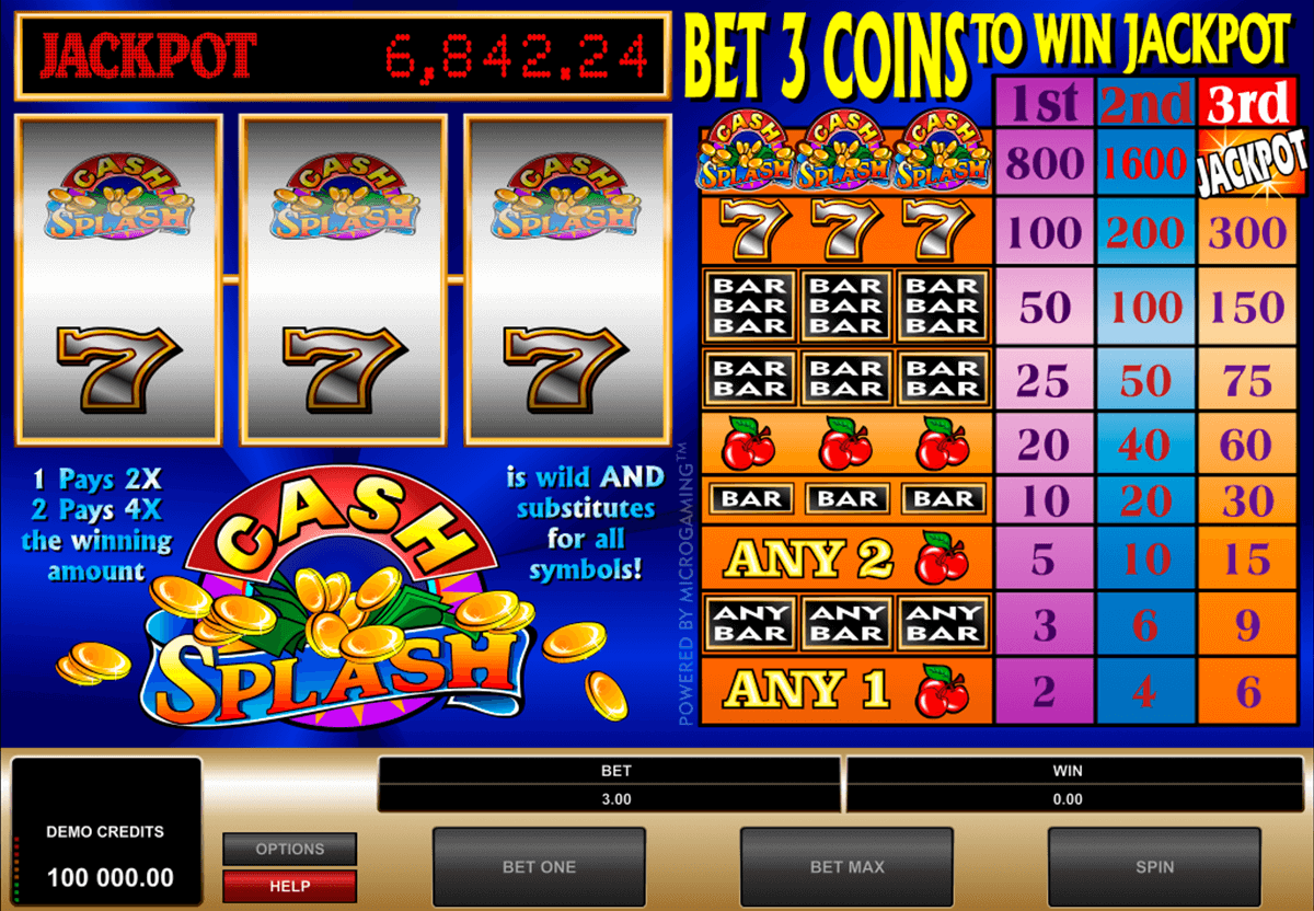 cashsplash microgaming slot machine