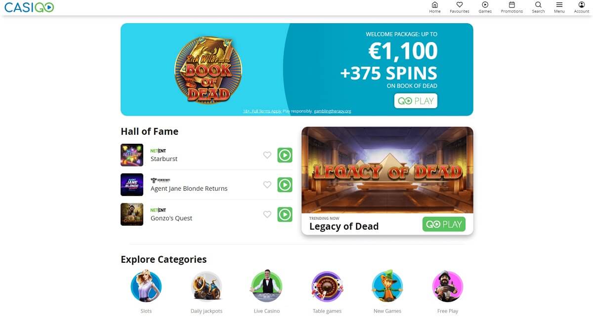 casigo casino welcome bonus