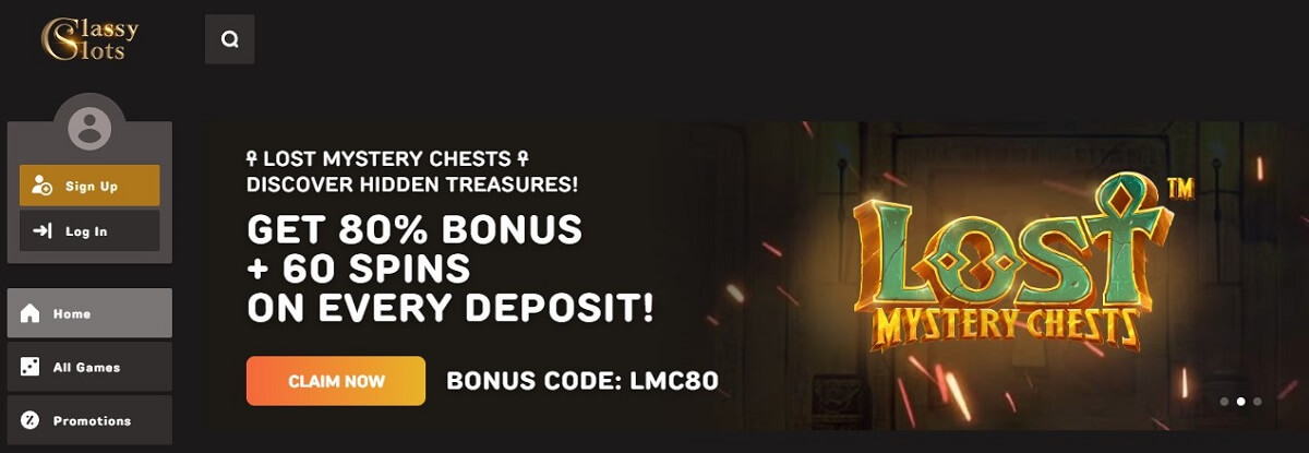 classy slots casino welcome bonus