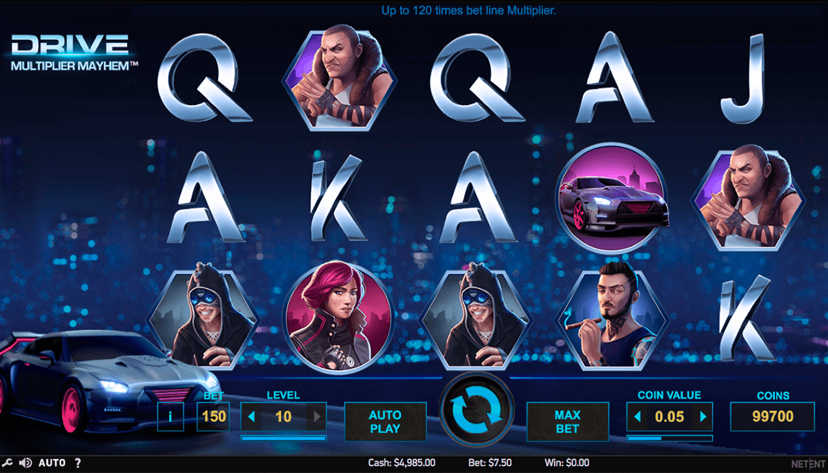 drive multiplier mayhem netent slot machine
