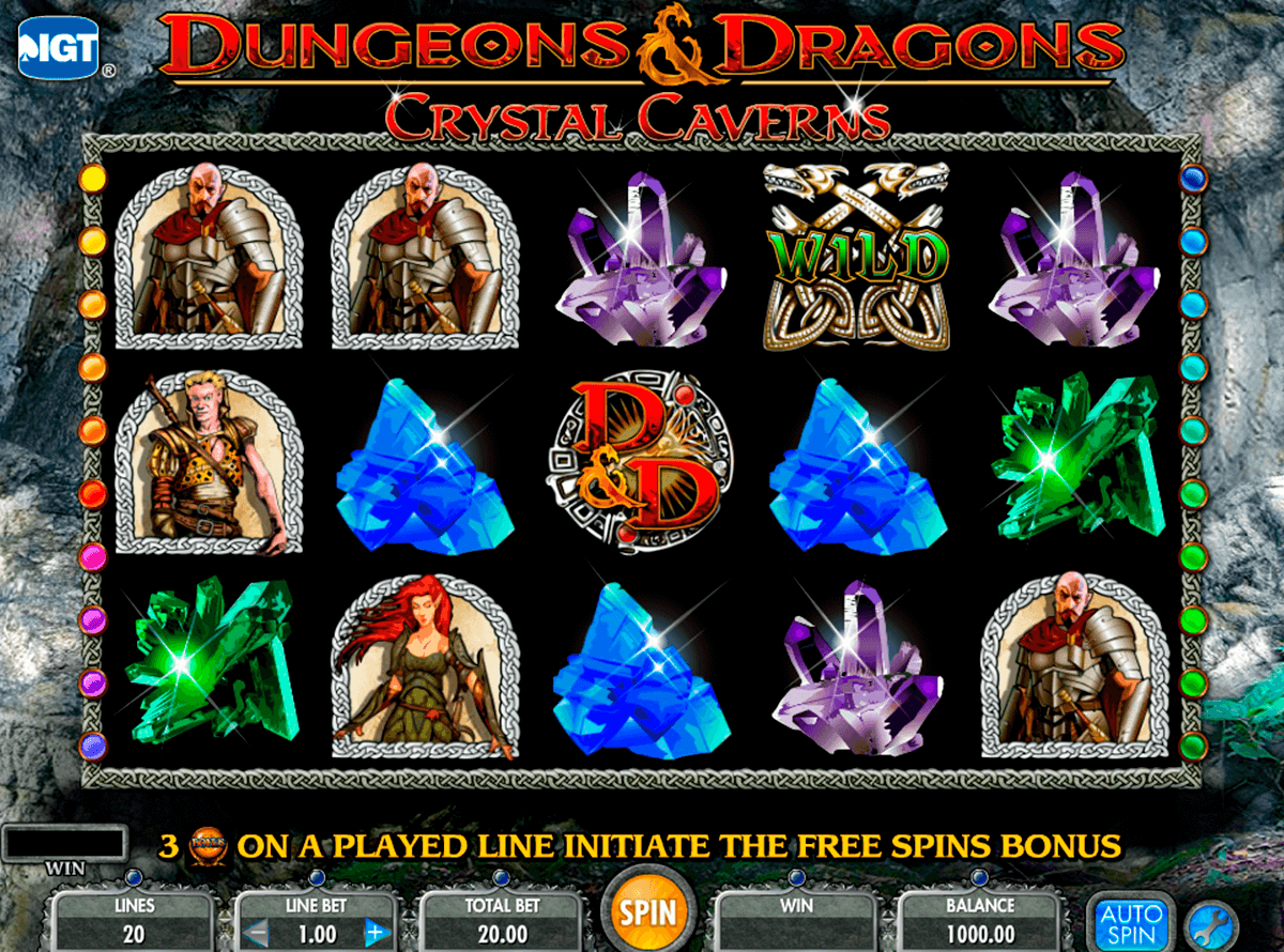 dungeons and dragons crystal caverns igt slot machine 