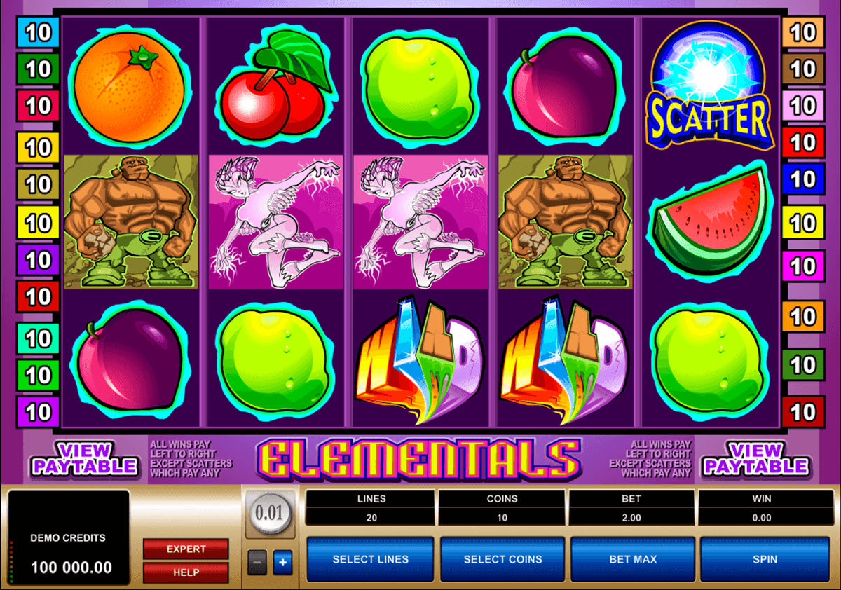 elementals microgaming slot machine
