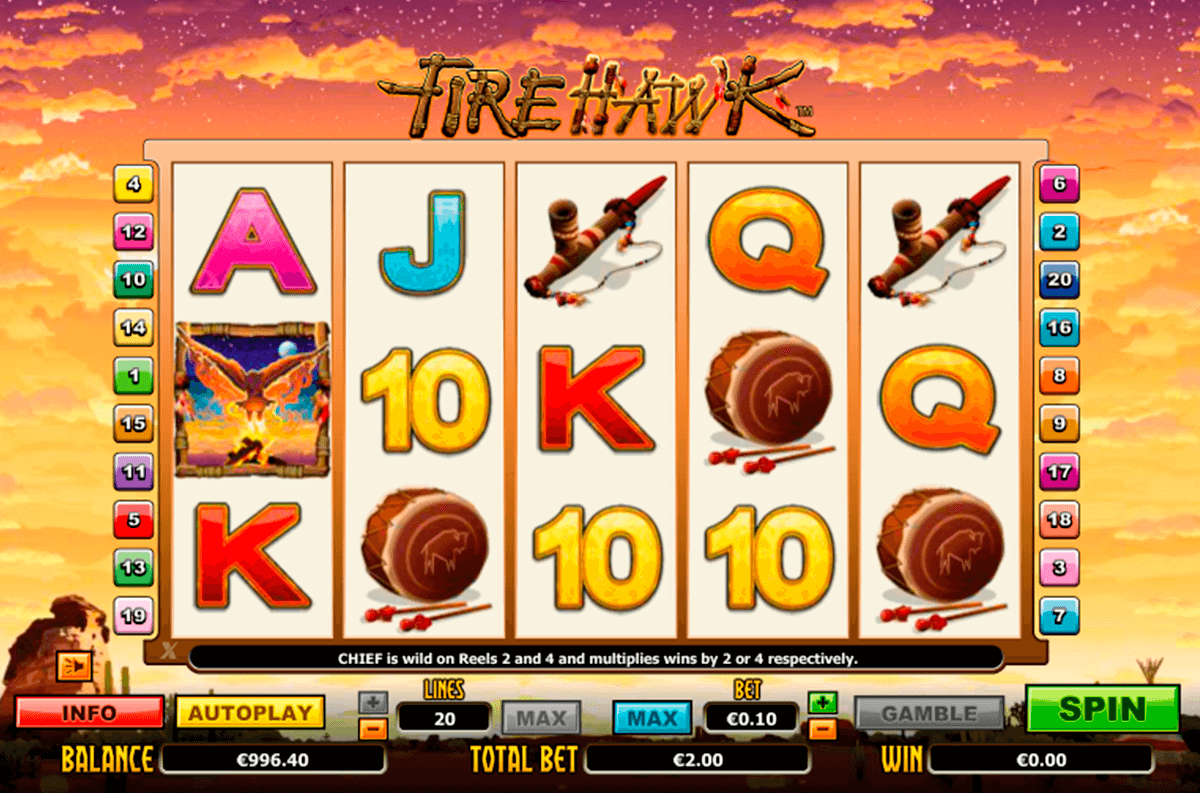 fire hawk netgen gaming slot machine