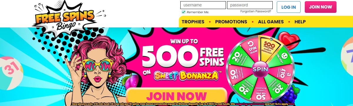 500 free spins bingo