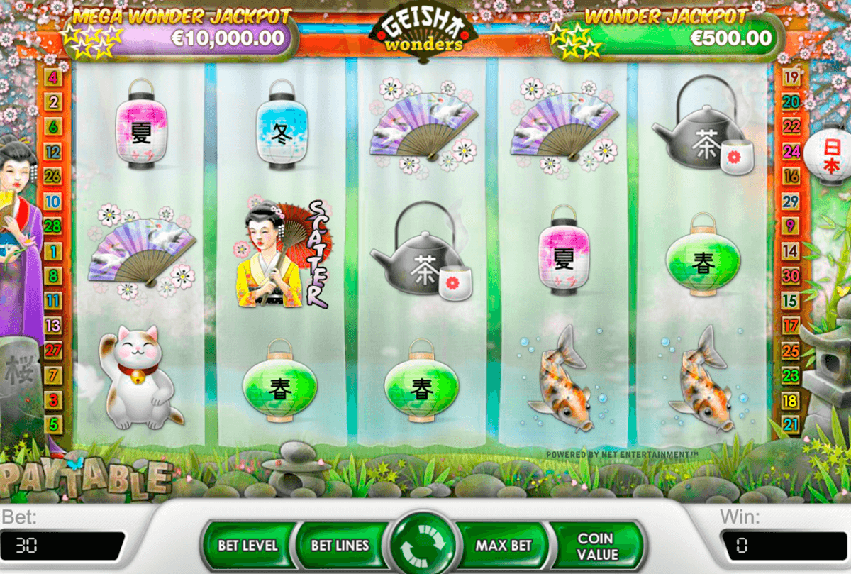 geisha wonders netent slot machine