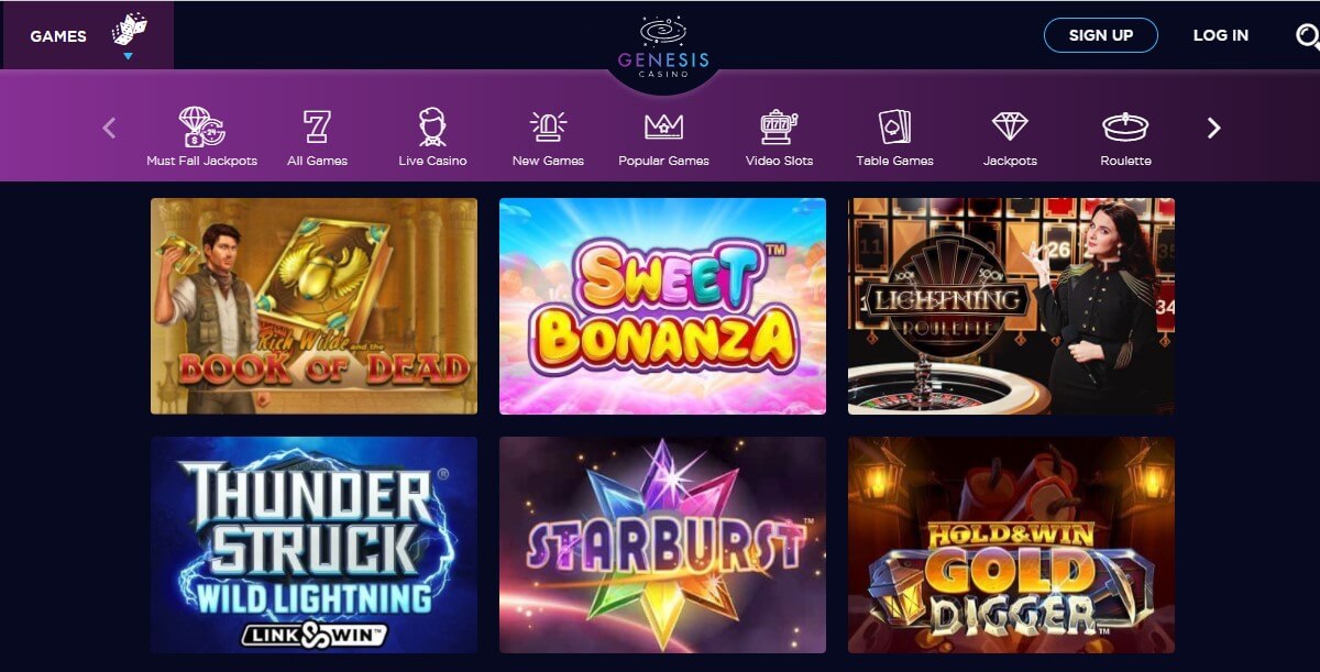 genesis casino games