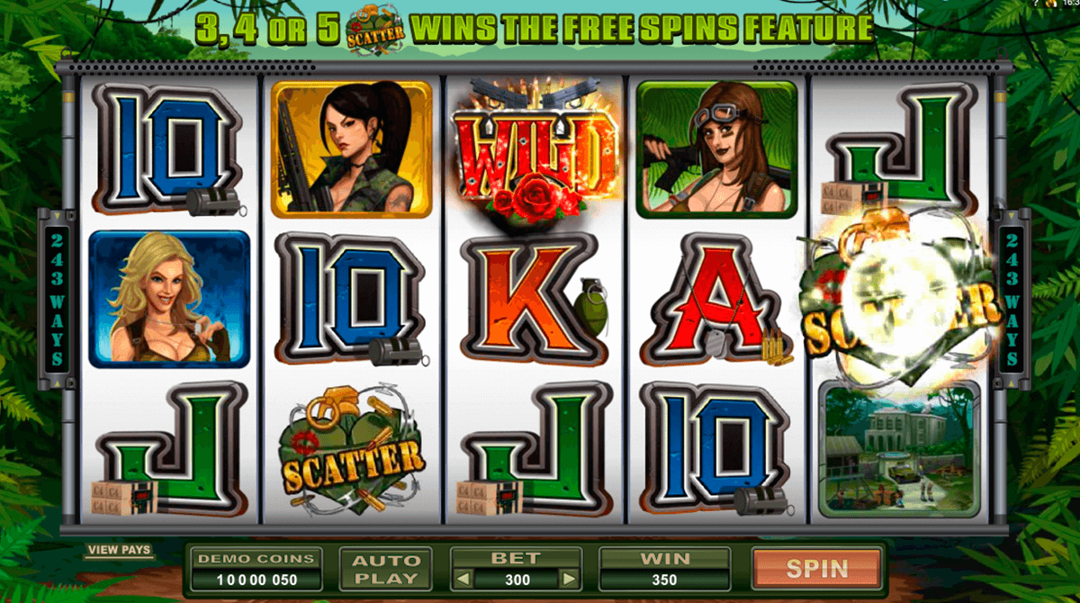 girls with guns jungle heat microgaming slot machine