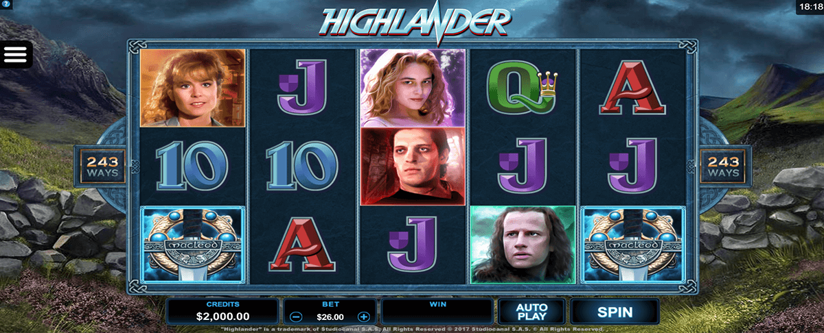 highlander microgaming slot machine