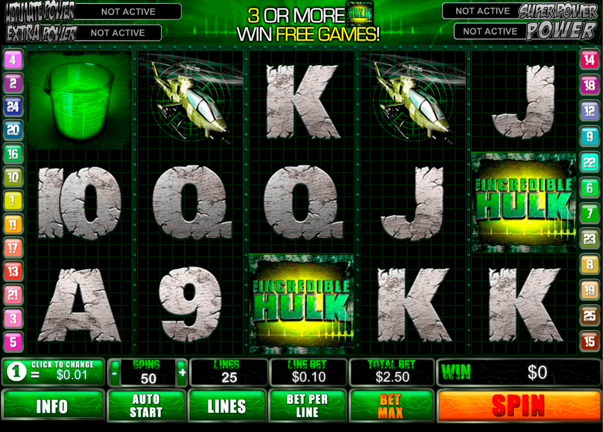 incredible hulk playtech slot machine