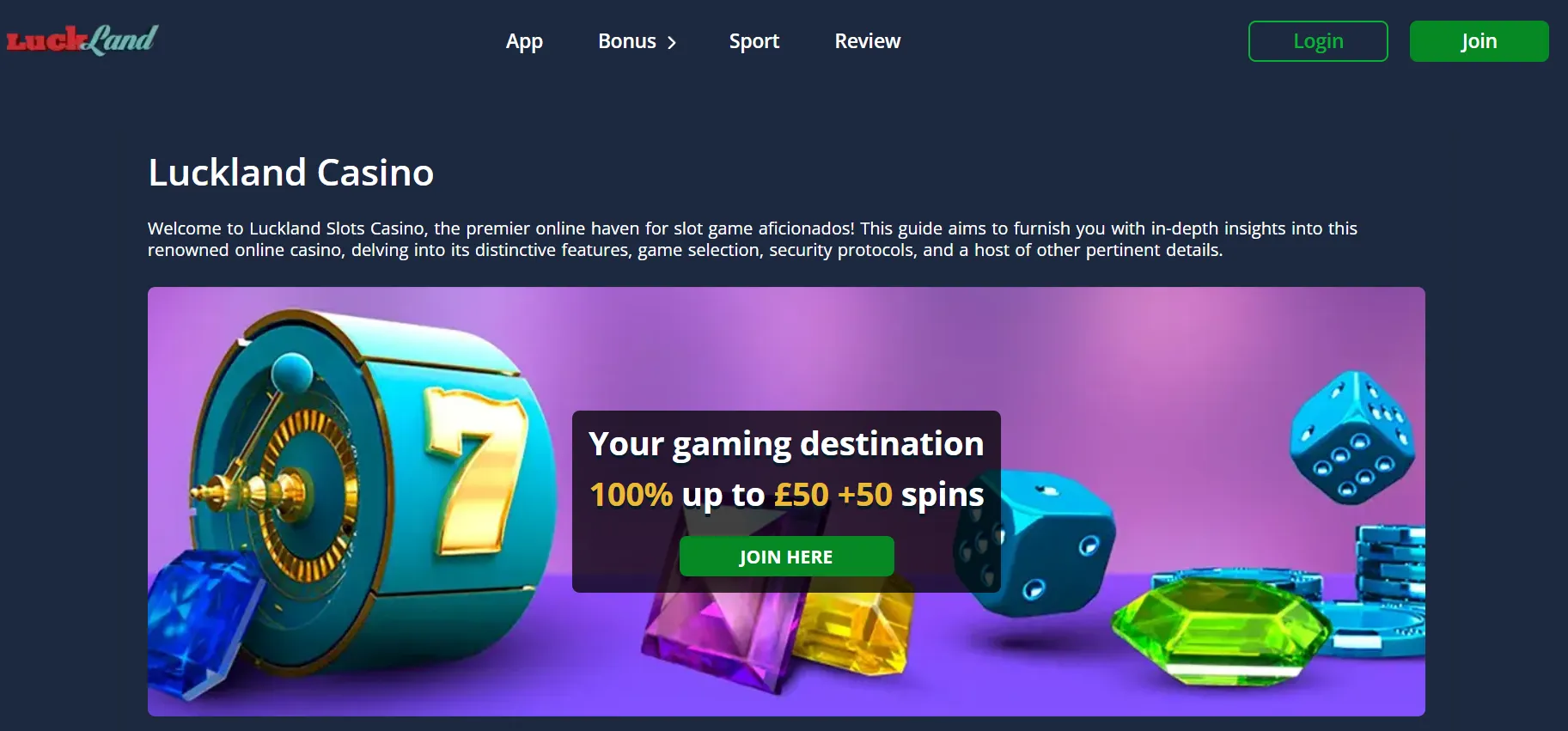 LuckLand casino lobby