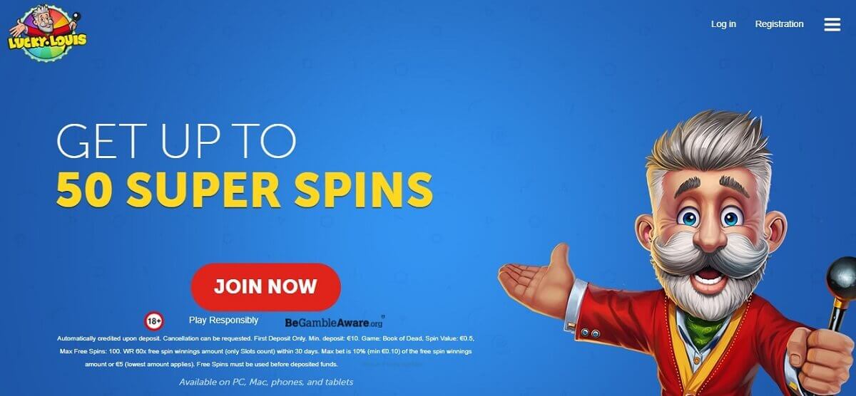 lucky louis casino first deposit welcome package