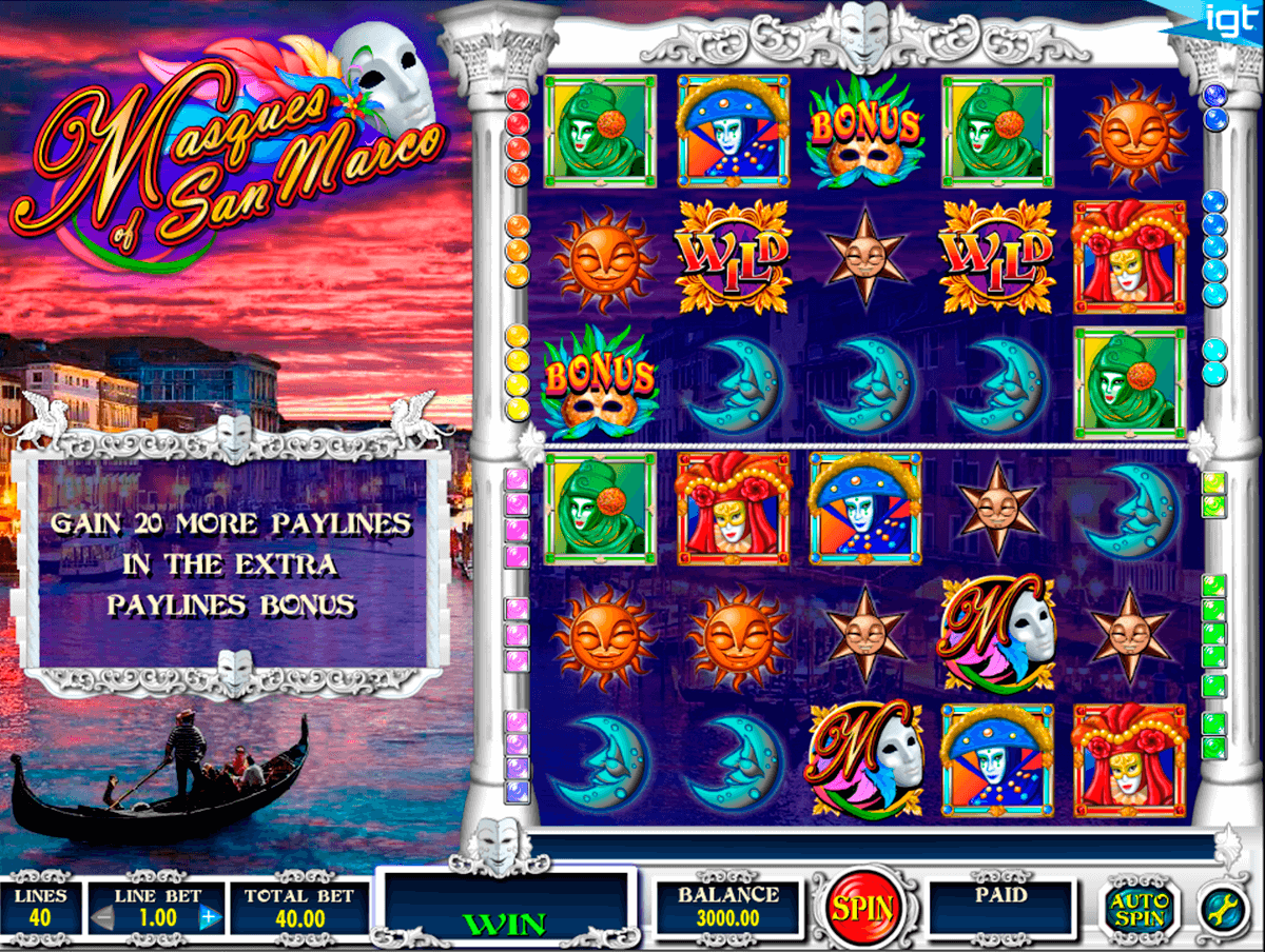 masques of san marco igt slot machine