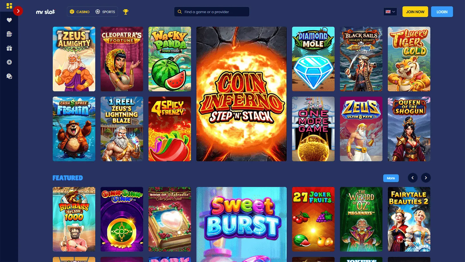 Mr Slot Casino Homepage in UK