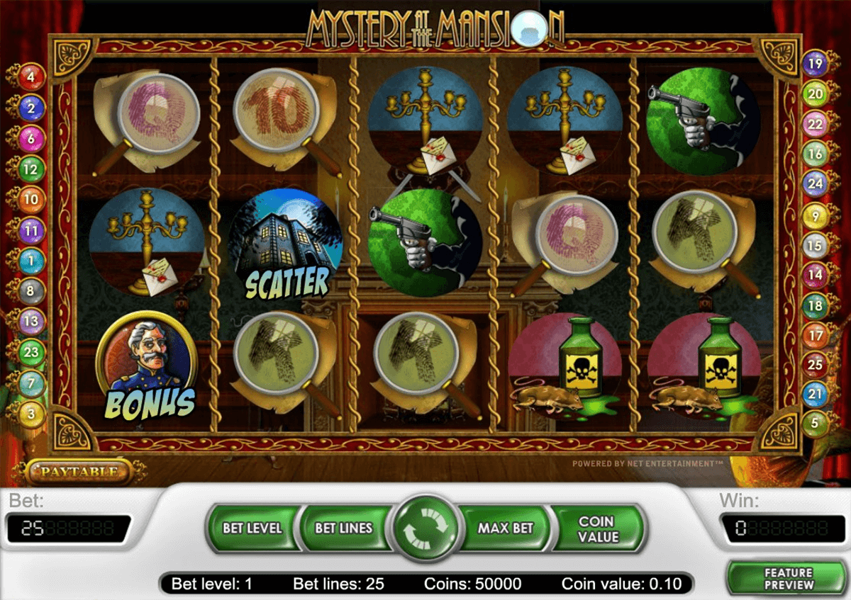 mystery at the mansion netent slot machine