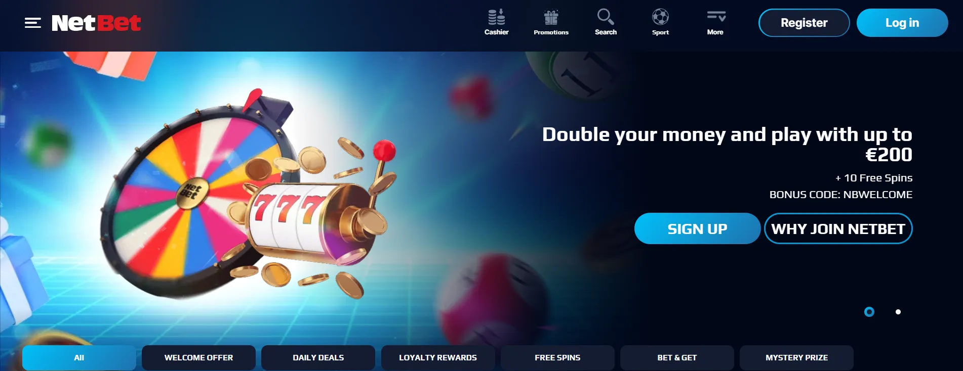 NetBet casino lobby