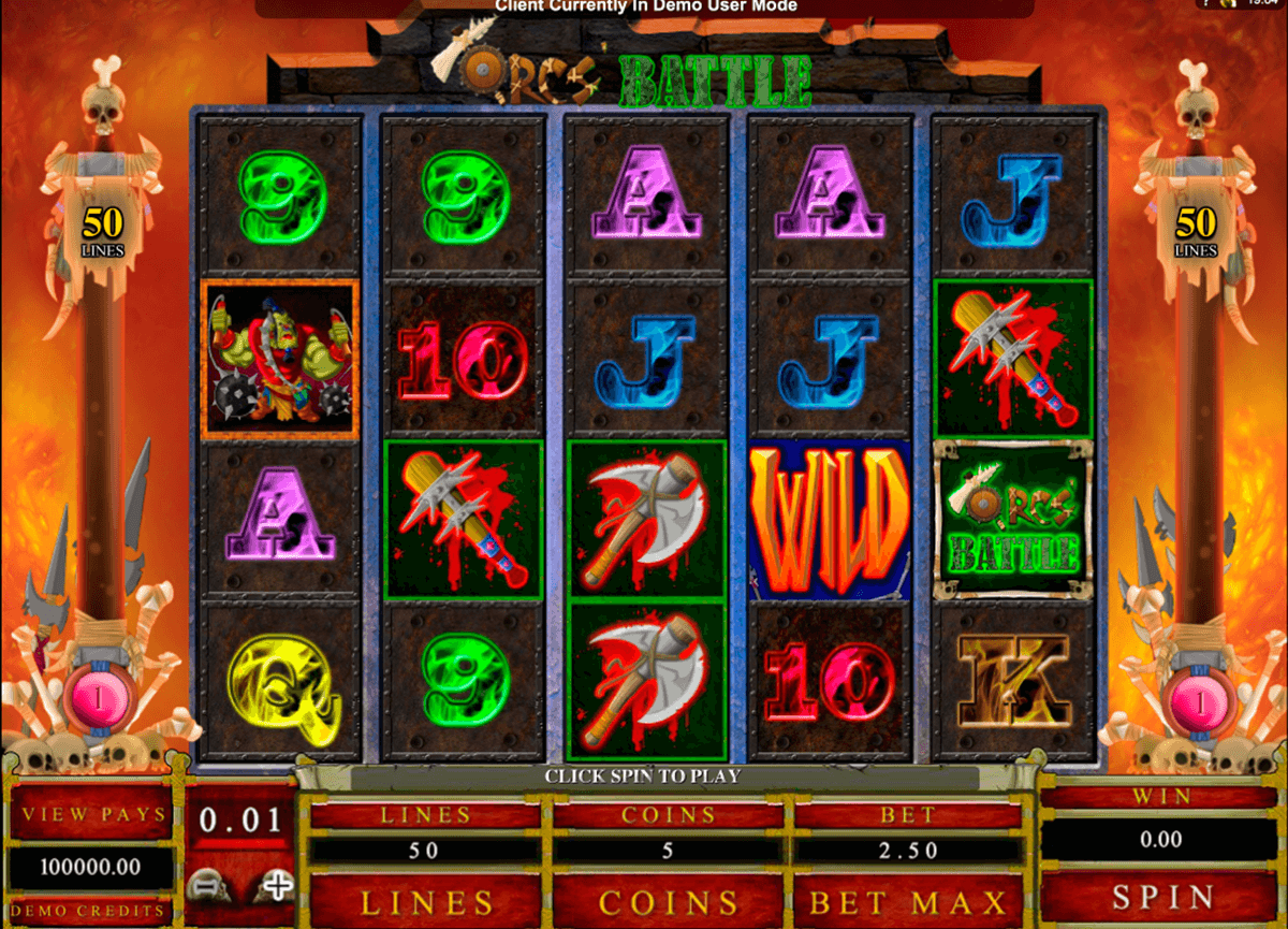 orcs battle microgaming slot machine