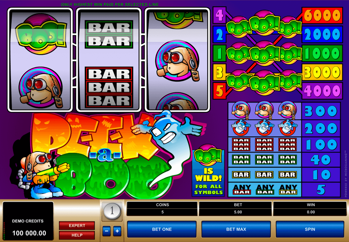 peek a boo microgaming slot machine