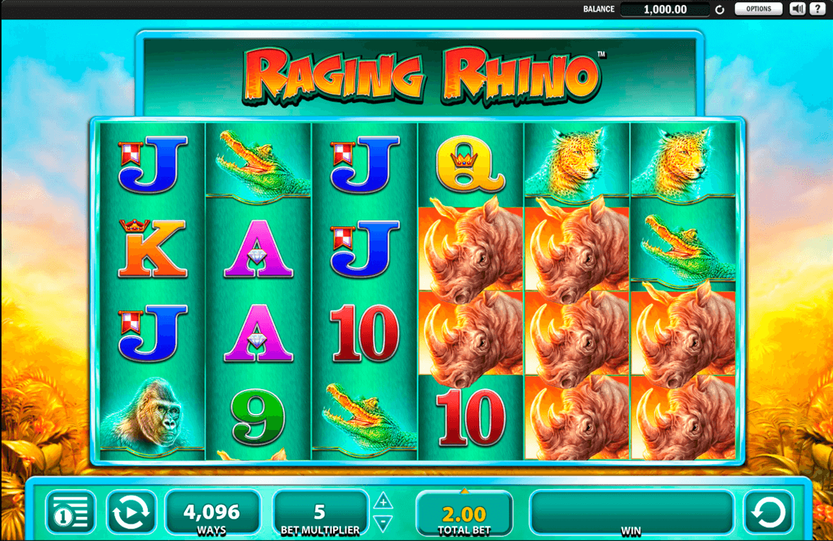 raging rhino wms slot machine 