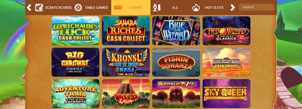 rainbow spins casino games