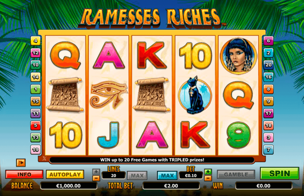 ramesses riches netgen gaming slot machine