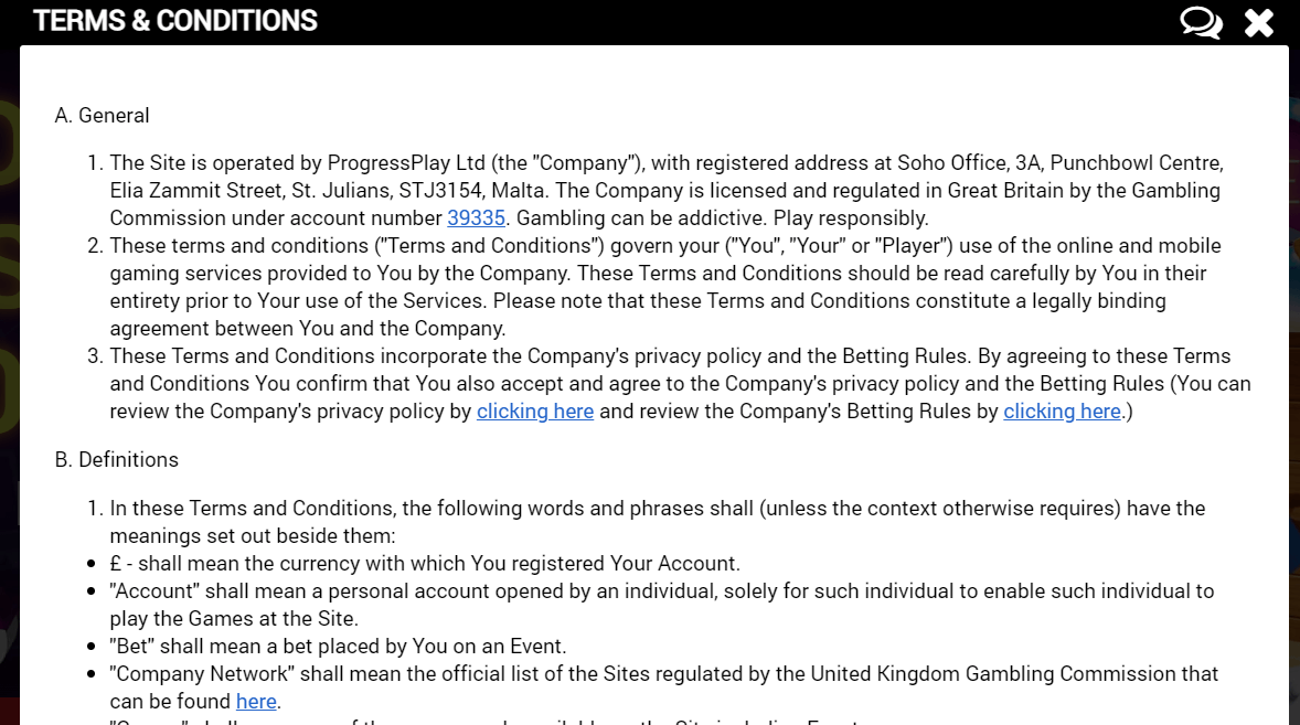 read the terms and conditions of the welcome  bonus
