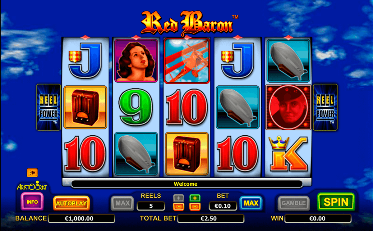 red baron aristocrat slot machine