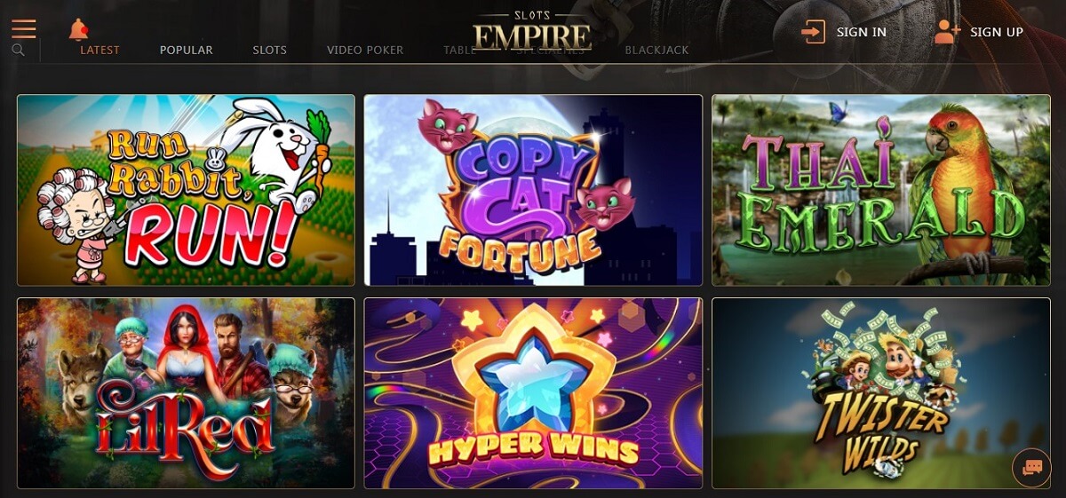 slots empire casino games