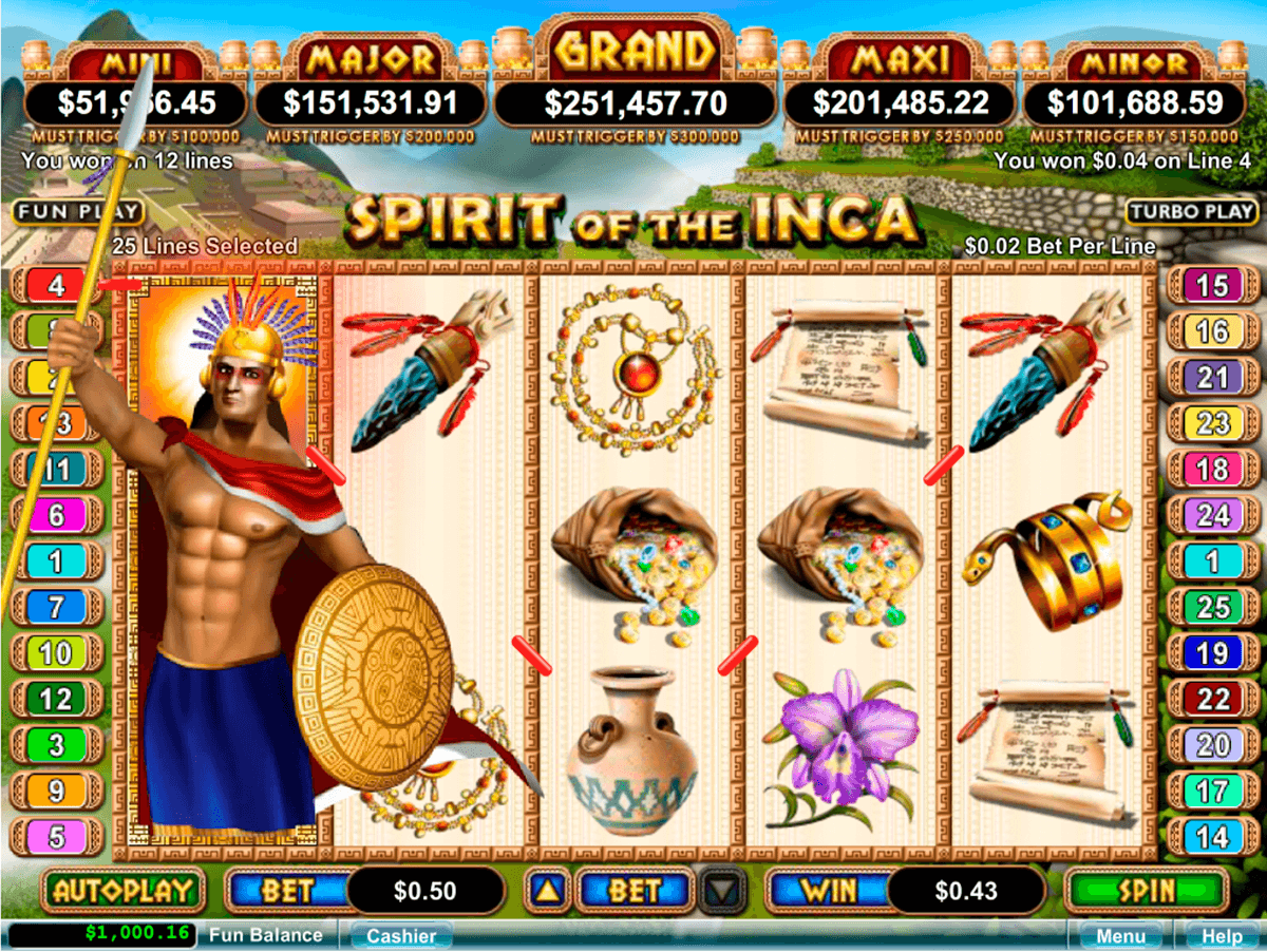 spirit of the inca rtg slot machine 