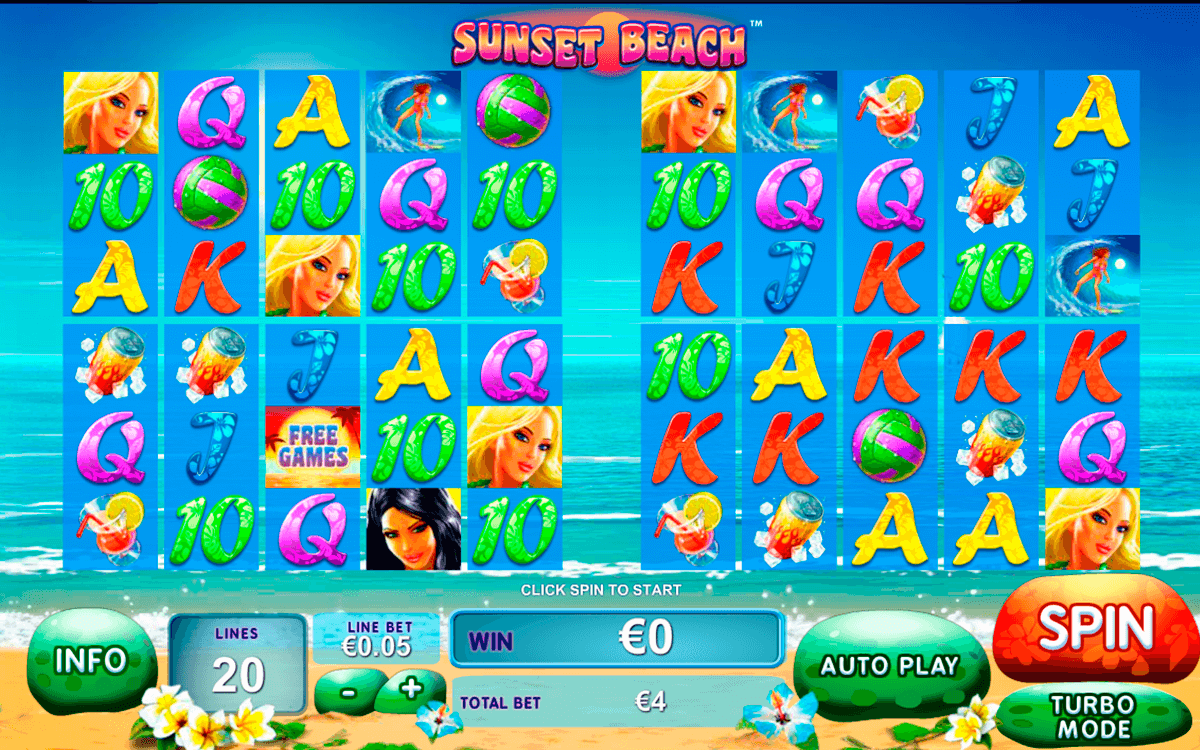 sunset beach playtech slot machine 