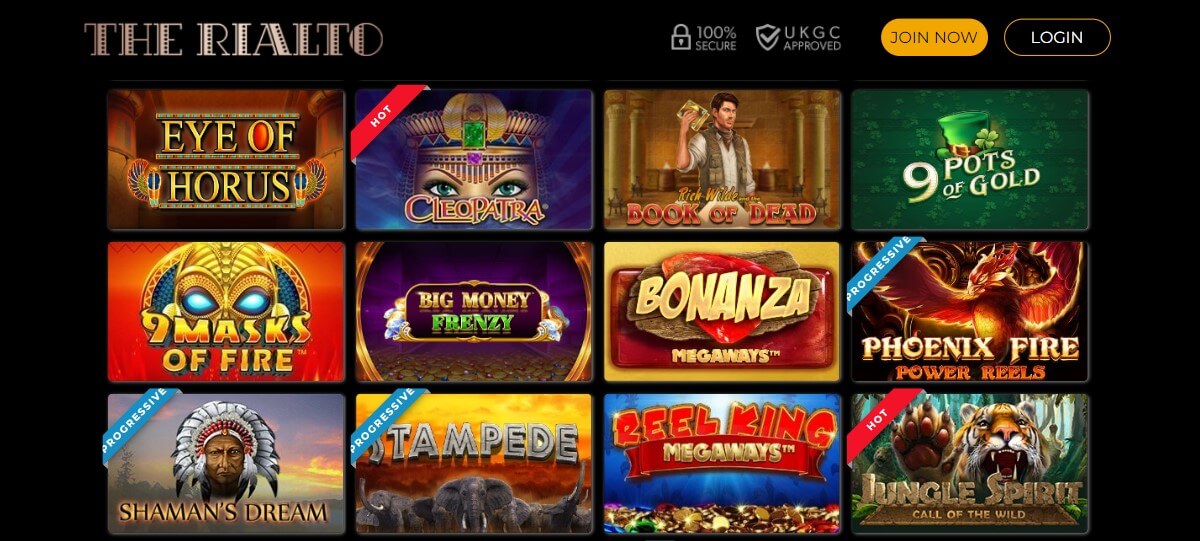 the rialto casino games