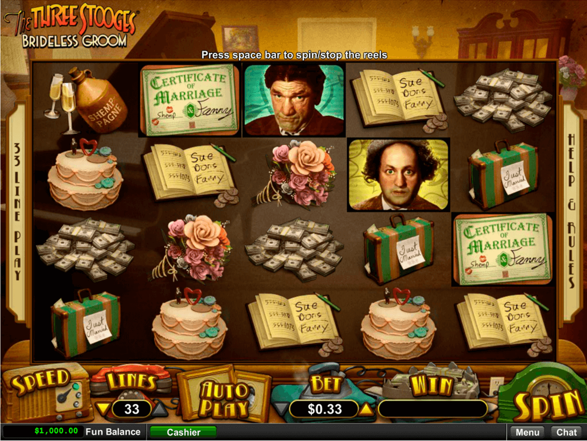 Play The Three Stooges - Brideless Groom Slot Machine Free With No Download