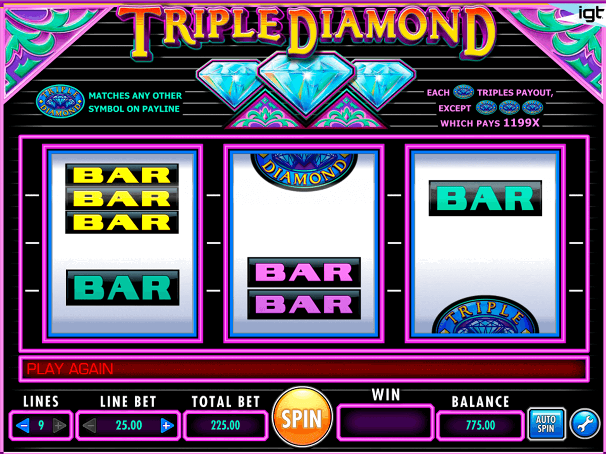 Triple Diamond Slot Machine UK Play Free Games Online £500