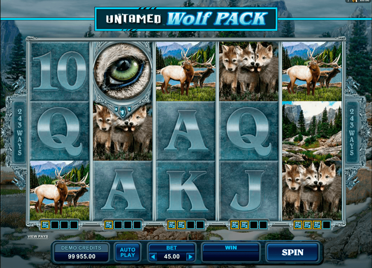 untamed wolf pack microgaming slot machine