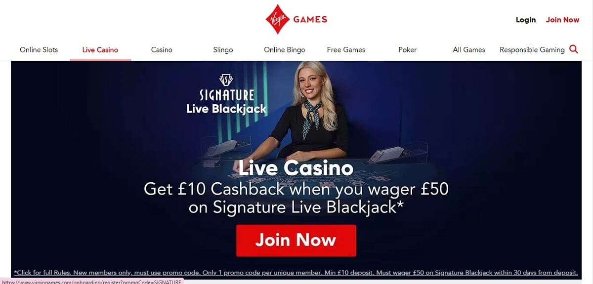 virgin live casino