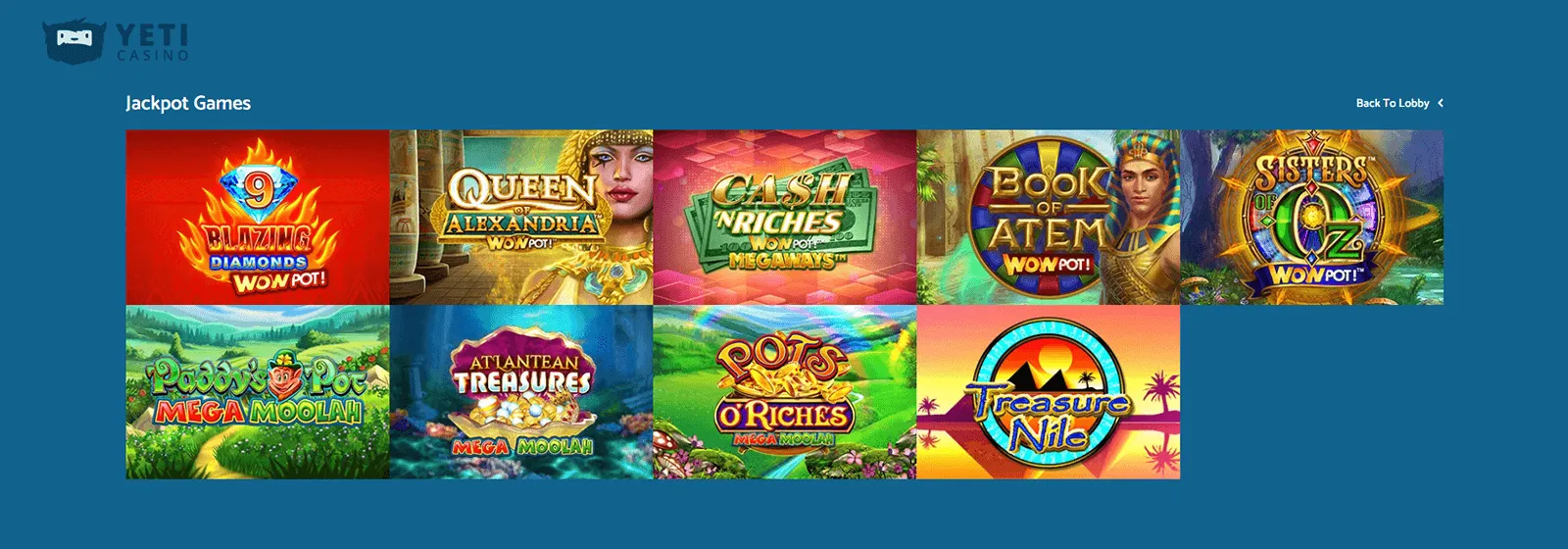 Yeti Casino Jackpot Games in UK